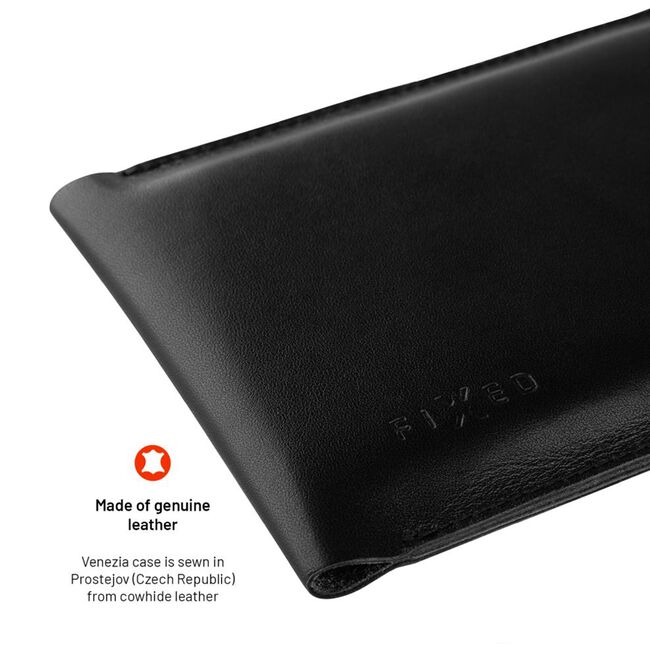 Husa piele telefon 7" Fixed Venezia, negru, FIXVEN-BK