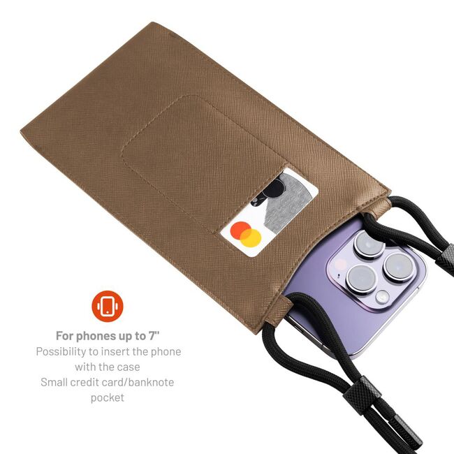 Husa piele telefon 7" Fixed Verona, maro, FIXVER-CO