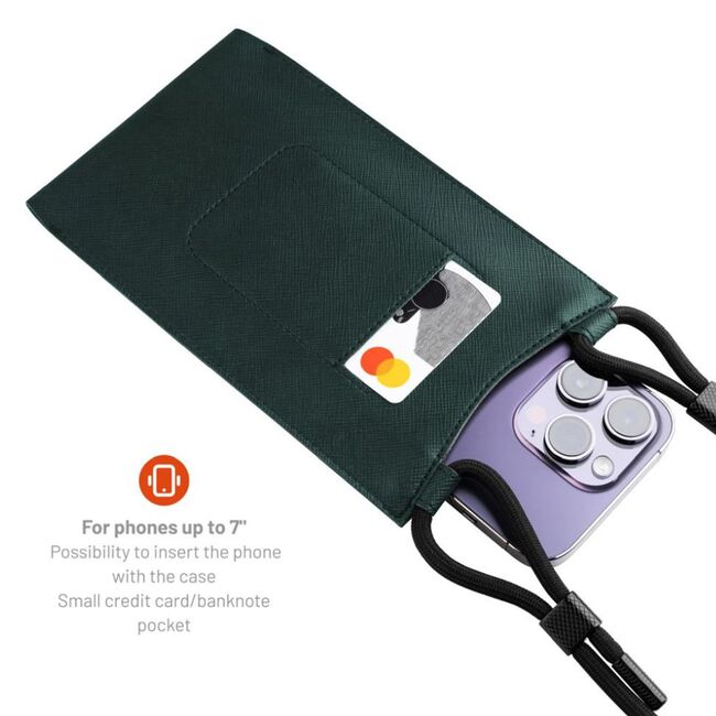 Husa piele telefon 7" Fixed Verona, verde, FIXVER-DRGRE
