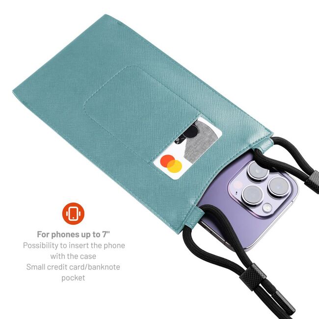Husa piele telefon 7" Fixed Verona, turcoaz, FIXVER-LGTU