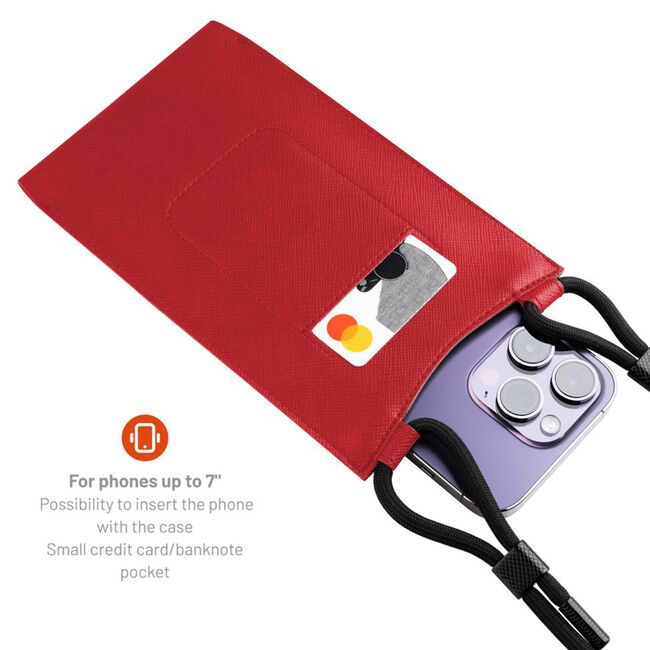 Husa piele telefon 7" Fixed Verona, rosu, FIXVER-RD