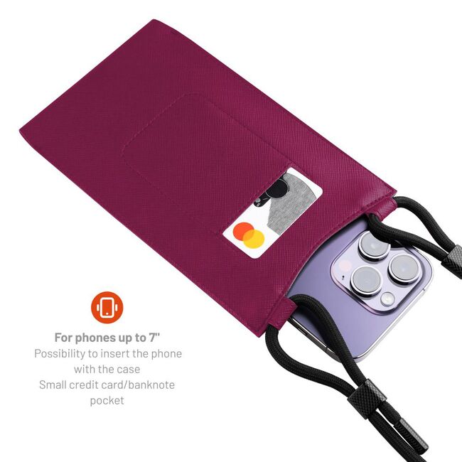 Husa piele telefon 7" Fixed Verona, bordo, FIXVER-WI