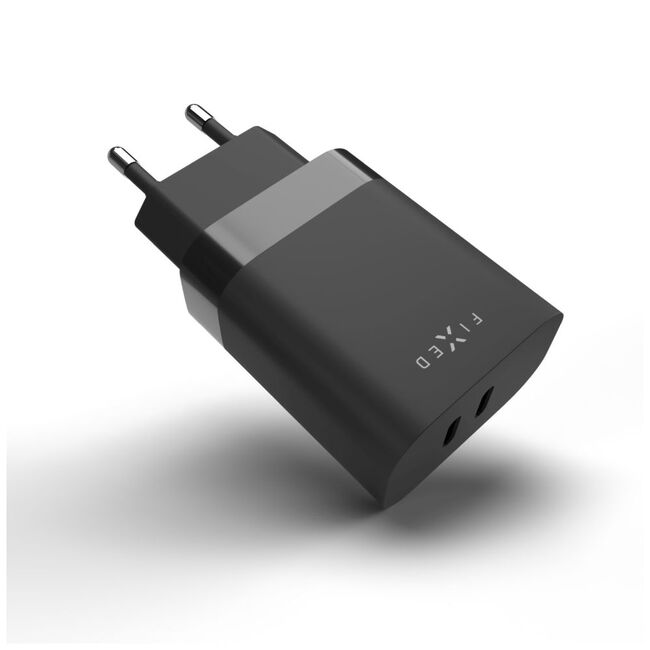 Incarcator Type-C de priza Fixed, 35W, FIXC35-2C-BK, negru