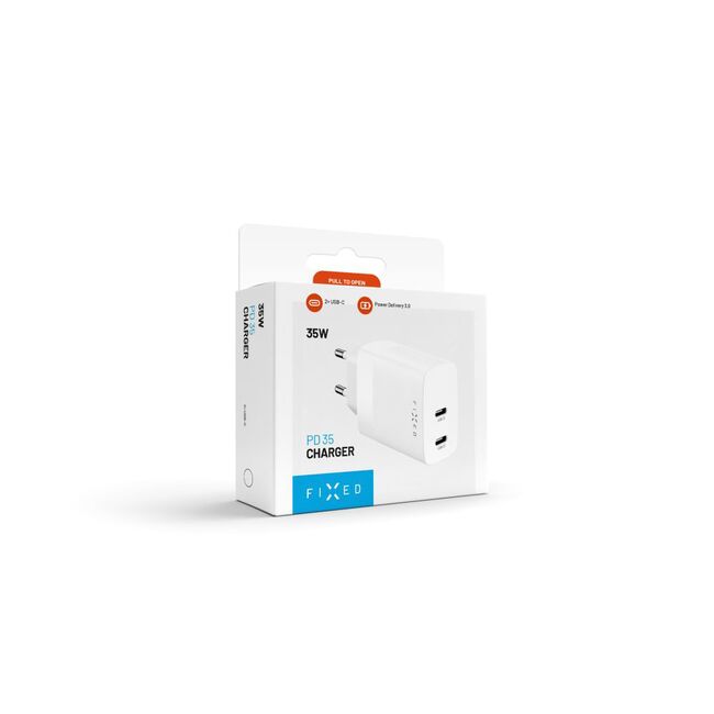 Incarcator Type-C de priza Fixed, 35W, FIXC35-2C-WH, alb