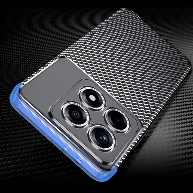 Husa de protectie pentru  Xiaomi 14T Auto Focus Slim, Anti-Scratch, cu fibra de carbon si protectie lentile - negru
