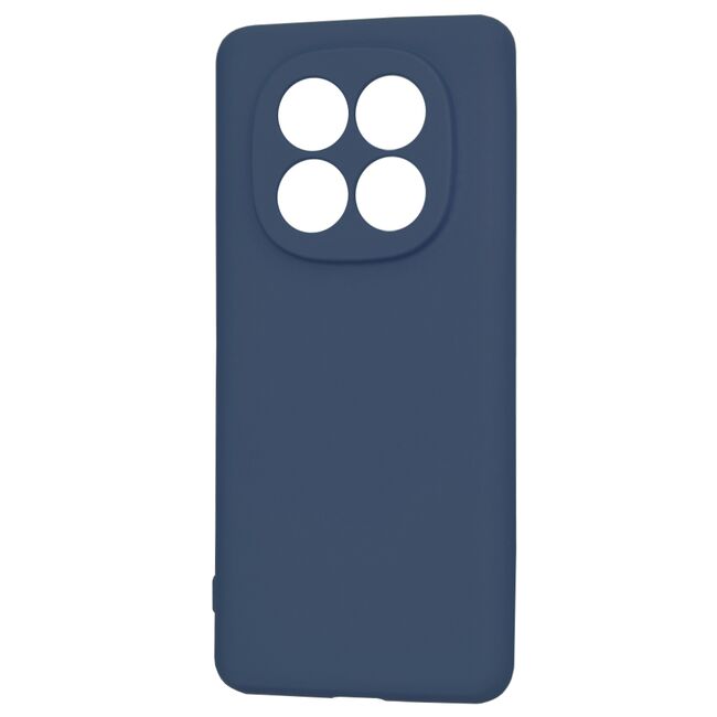 Husa pentru  Xiaomi Redmi Note 14 Pro+ Plus Liquid Silicone, subțire, captusita cu microfibra, anti amprentă, protectie cameră foto, albastru
