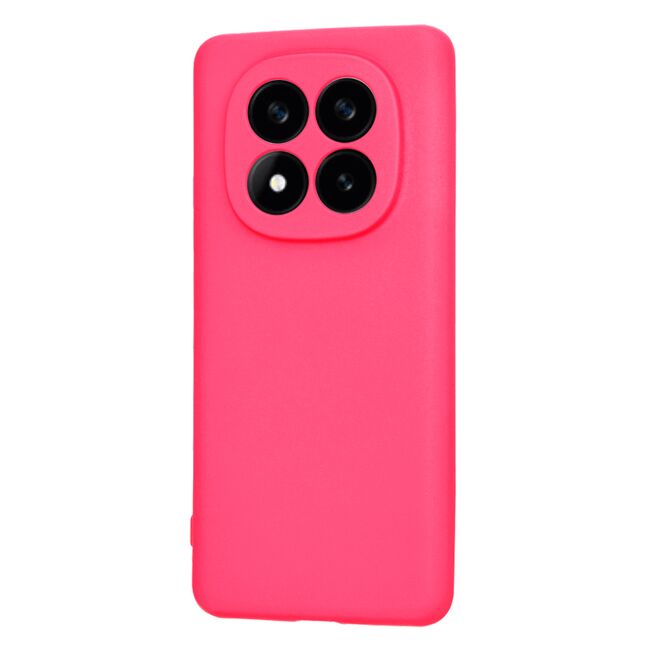 Husa pentru  Xiaomi Redmi Note 14 Pro+ Plus Liquid Silicone, subțire, captusita cu microfibra, anti amprentă, protectie cameră foto, fucsia