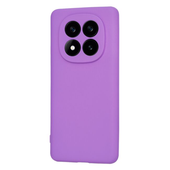 Husa pentru  Xiaomi Redmi Note 14 Pro+ Plus Liquid Silicone, subțire, captusita cu microfibra, anti amprentă, protectie cameră foto, mov
