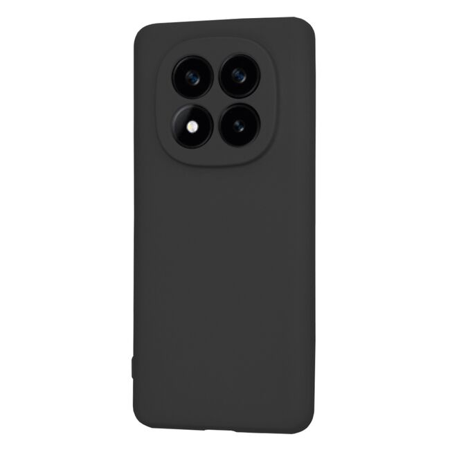 Husa pentru  Xiaomi Redmi Note 14 Pro+ Plus Liquid Silicone, subțire, captusita cu microfibra, anti amprentă, protectie cameră foto, negru
