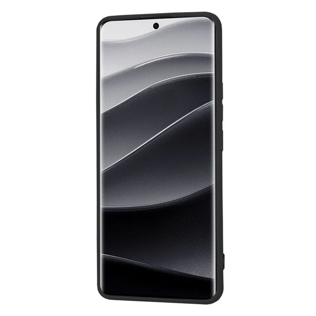 Husa pentru  Xiaomi Redmi Note 14 Pro+ Plus Liquid Silicone, subțire, captusita cu microfibra, anti amprentă, protectie cameră foto, negru