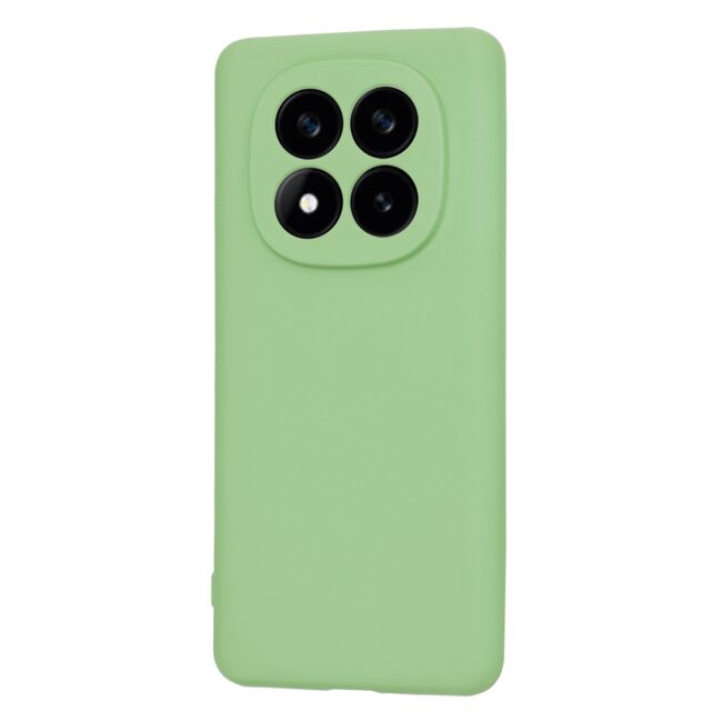 Husa pentru  Xiaomi Redmi Note 14 Pro+ Plus Liquid Silicone, subțire, captusita cu microfibra, anti amprentă, protectie cameră foto, verde deschis