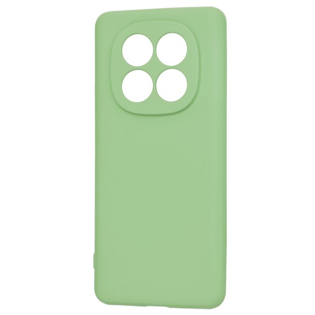 Husa pentru  Xiaomi Redmi Note 14 Pro+ Plus Liquid Silicone, subțire, captusita cu microfibra, anti amprentă, protectie cameră foto, verde deschis