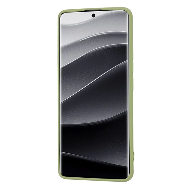 Husa pentru  Xiaomi Redmi Note 14 Pro+ Plus Liquid Silicone, subțire, captusita cu microfibra, anti amprentă, protectie cameră foto, verde