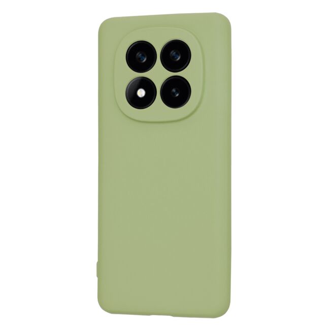 Husa pentru  Xiaomi Redmi Note 14 Pro+ Plus Liquid Silicone, subțire, captusita cu microfibra, anti amprentă, protectie cameră foto, verde
