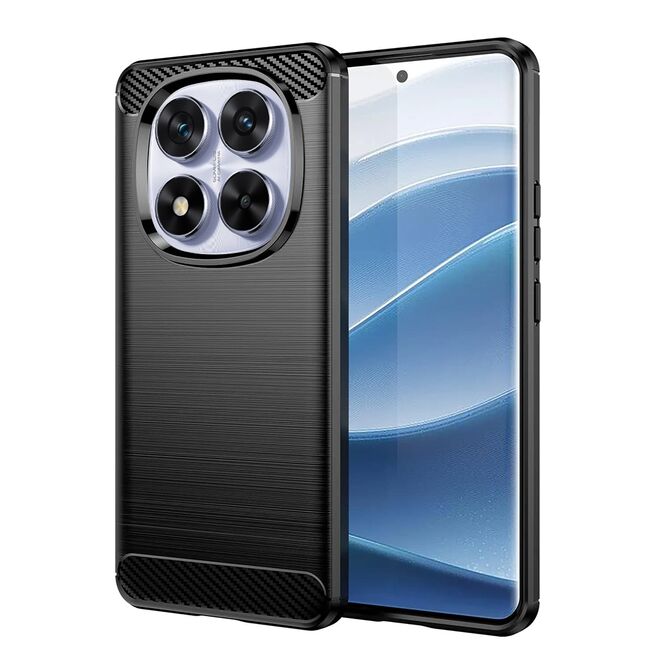 Husa pentru Xiaomi Redmi Note 14 Pro 5G Carbon Liquid Silicone, negru