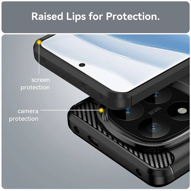 Husa pentru Xiaomi Redmi Note 14 Pro 5G Carbon Liquid Silicone, negru