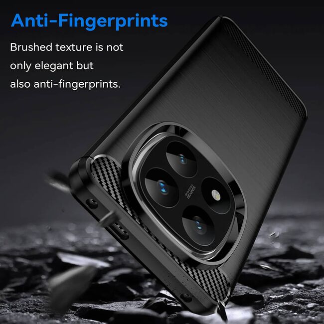 Husa pentru Xiaomi Redmi Note 14 Pro 5G Carbon Liquid Silicone, negru