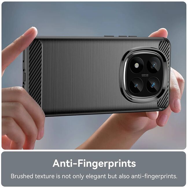 Husa pentru Xiaomi Redmi Note 14 Pro 5G Carbon Liquid Silicone, negru