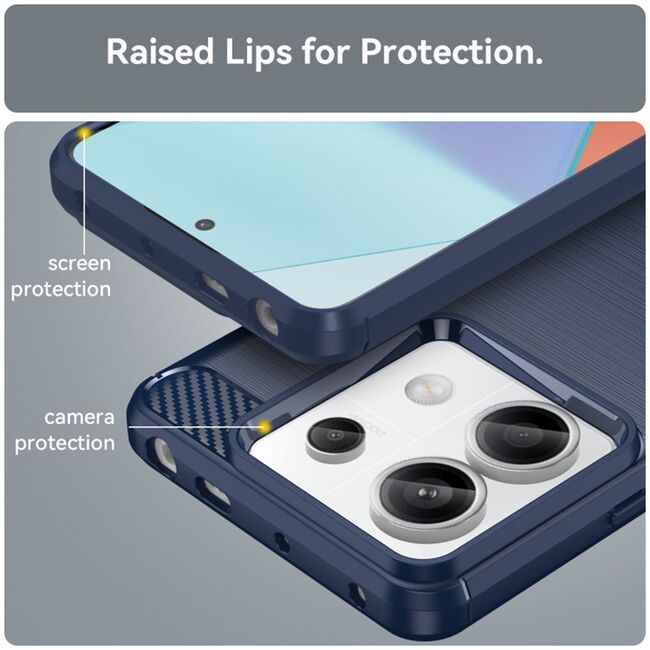 Husa pentru Xiaomi Redmi Note 14 5G Carbon Liquid Silicone, negru