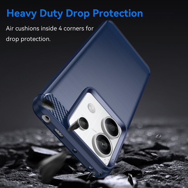 Husa pentru Xiaomi Redmi Note 14 5G Carbon Liquid Silicone, albastru