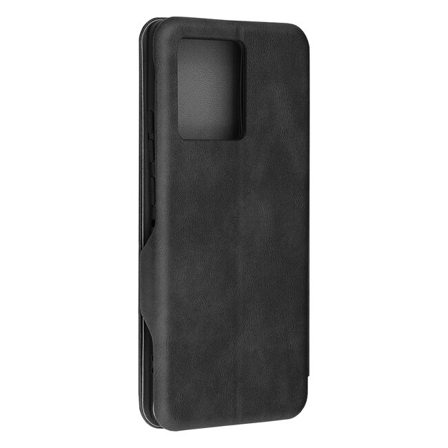 Husa tip carte pentru Motorola Moto G55 Smart Wallet fata - spate protectie 360 - negru
