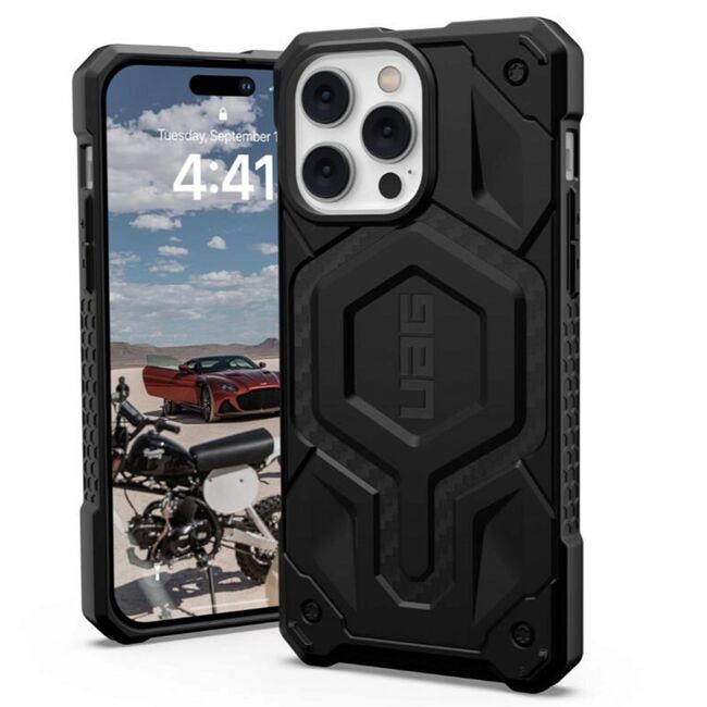 Husa iPhone 14 Pro Max UAG Monarch Pro MagSafe, Carbon Fiber