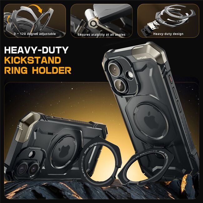 Husa iPhone 16 Supcase Unicorn Beetle Defender, negru