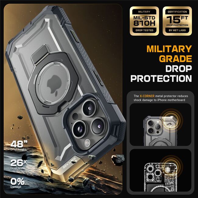 Husa iPhone 16 Pro Supcase Unicorn Beetle Defender,gri