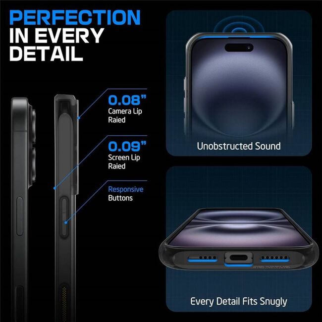 Husa iPhone 16 Supcase Unicorn Beetle MagStand, negru frost