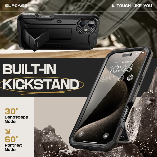 Husa iPhone 16 Plus Supcase Unicorn Beetle Pro, negru