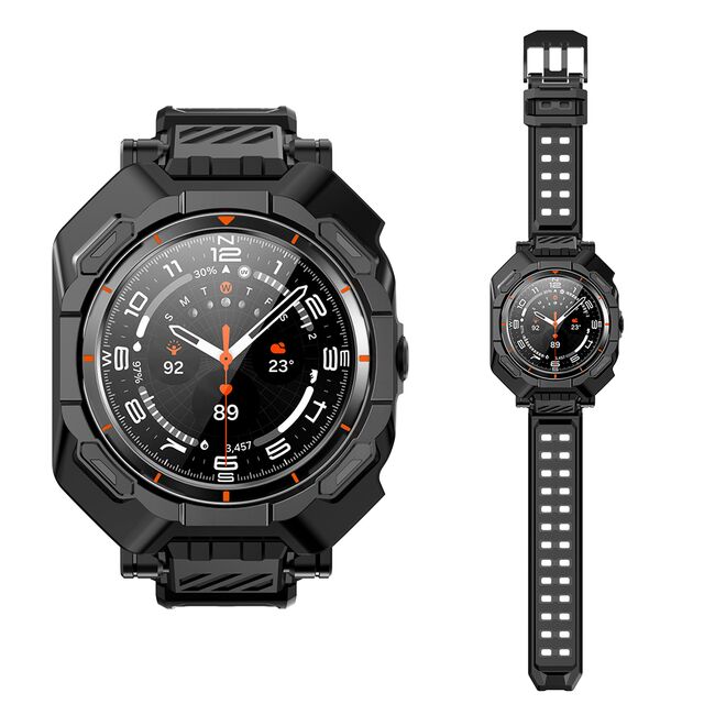 [Pachet husa + folie + curea] Samsung Galaxy Watch Ultra 47mm Supcase Unicorn Beetle Pro, negru