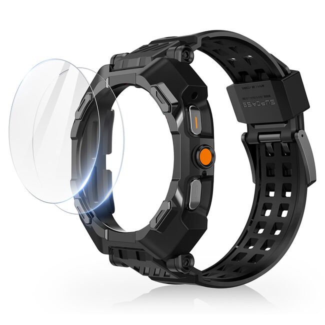 [Pachet husa + folie + curea] Samsung Galaxy Watch Ultra 47mm Supcase Unicorn Beetle Pro, negru