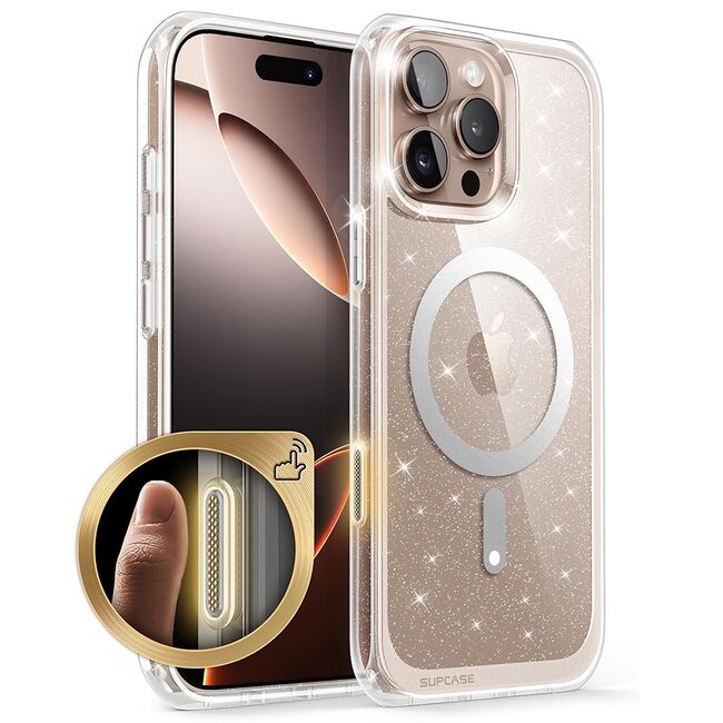 Husa iPhone 16 Supcase Unicorn Beetle Slim Clear MagSafe, roz