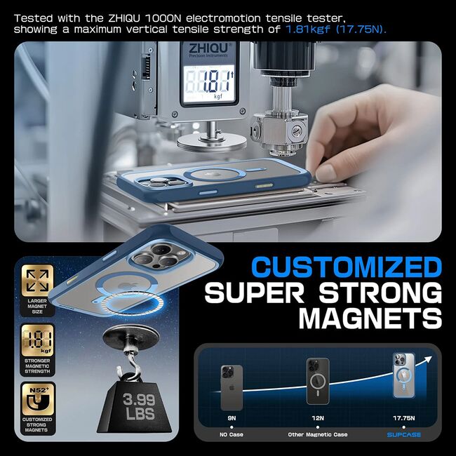 Husa iPhone 16 Pro Max Supcase Unicorn Beetle Slim Clear MagSafe, bleu