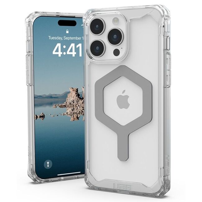 Husa iPhone 15 Pro Max UAG Plyo MagSafe, Ice Silver