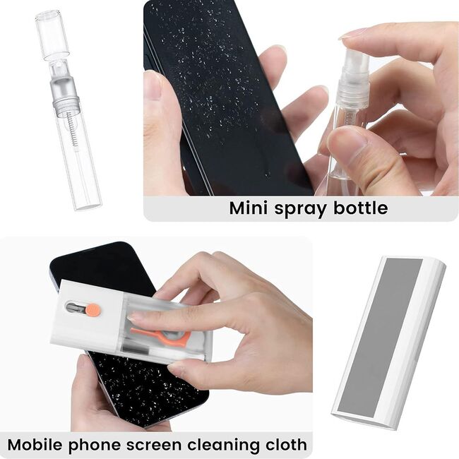 Set de Curățare Multifuncțional 10 in 1 pentru Tastatură, Căști, Airpods, Cameră, Computer, Telefon și Laptop, alb