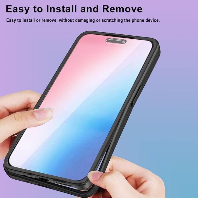 Pachet 360: Husa cu folie integrata pentru  Xiaomi Redmi 14C Cover360 fata / spate - mov