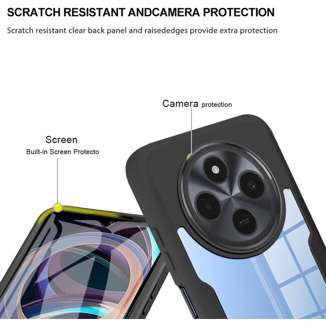 Pachet 360: Husa cu folie integrata pentru  Xiaomi Redmi 14C Cover360 fata / spate - mov