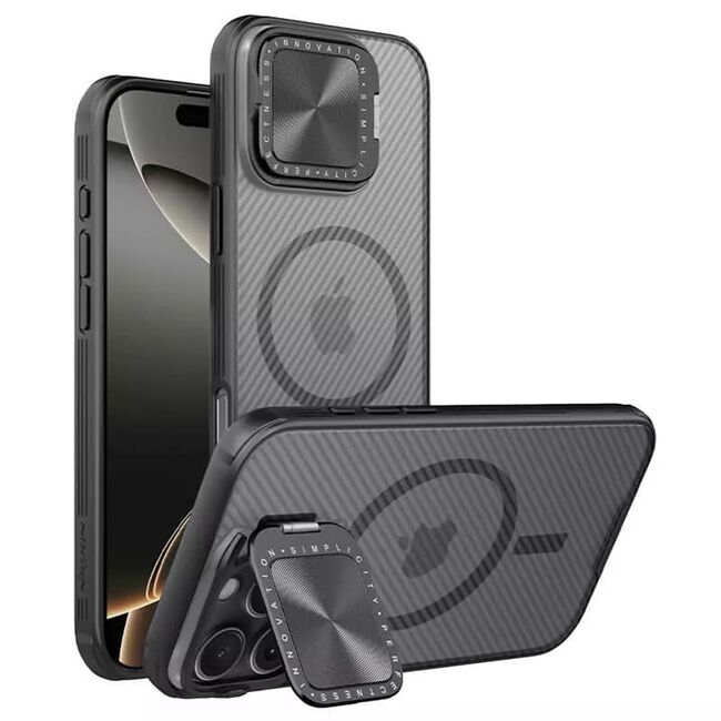 Husa iPhone 16 Pro Max Nillkin CamShield Prop Magnetic, negru/transparenta