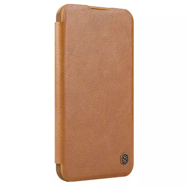 Husa iPhone 16 Pro Max Nillkin Qin Prop Leather, maro