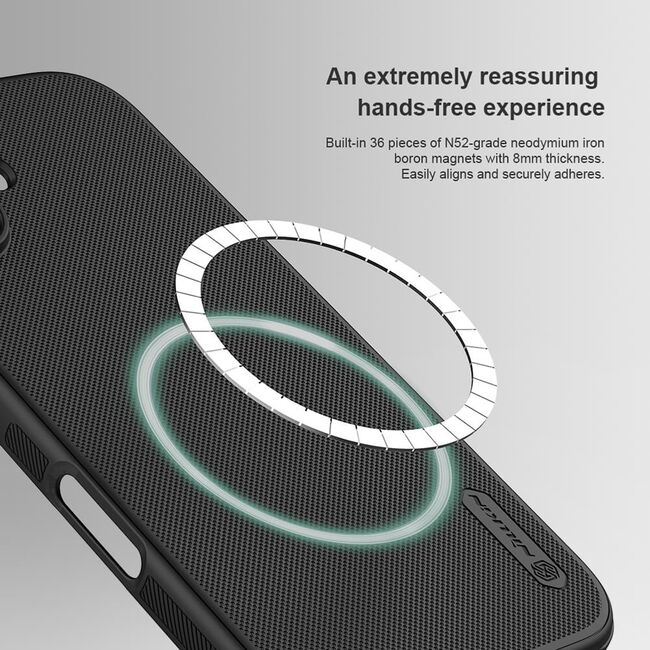 Husa iPhone 16 Plus Nillkin Super Frosted Shield Pro Magnetic, negru