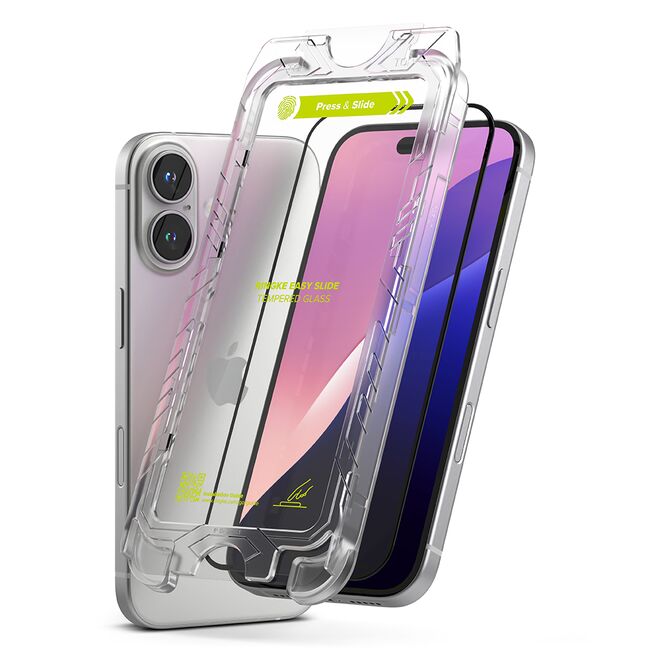 [Pachet 2x] Folie sticla iPhone 16 Plus Ringke Easy Slide Tempered Glass, transparenta