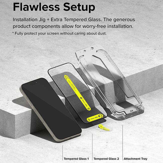 [Pachet 2x] Folie sticla iPhone 16 Pro Max Ringke Easy Slide Tempered Glass, transparenta