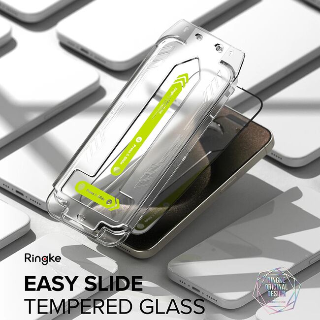 [Pachet 2x] Folie sticla iPhone 16 Pro Max Ringke Easy Slide Tempered Glass, transparenta