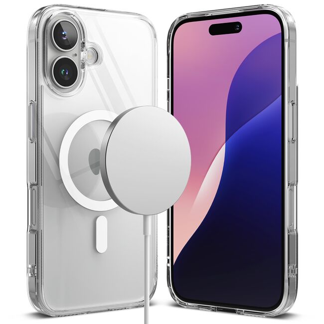 Husa iPhone 16 Plus Ringke Fusion MagSafe, transparenta