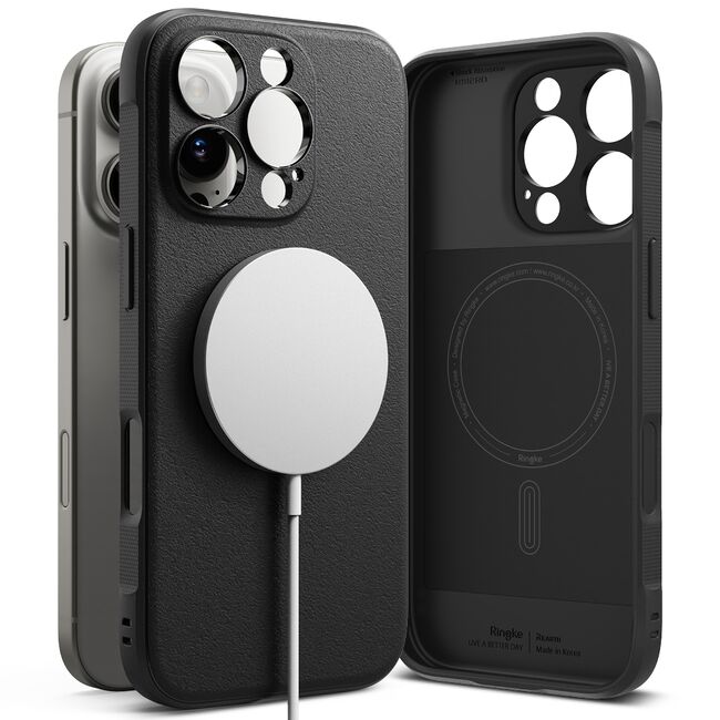 Husa pentru  iPhone 16 Pro Max Ringke - Silicone Magnetic MagSafe - Negru