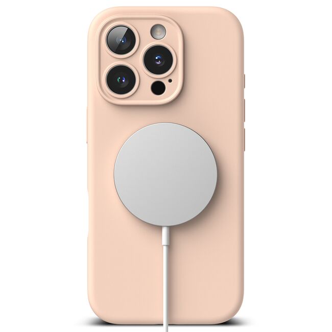 Husa pentru  iPhone 16 Pro Max Ringke - Silicone Magnetic MagSafe - Roz