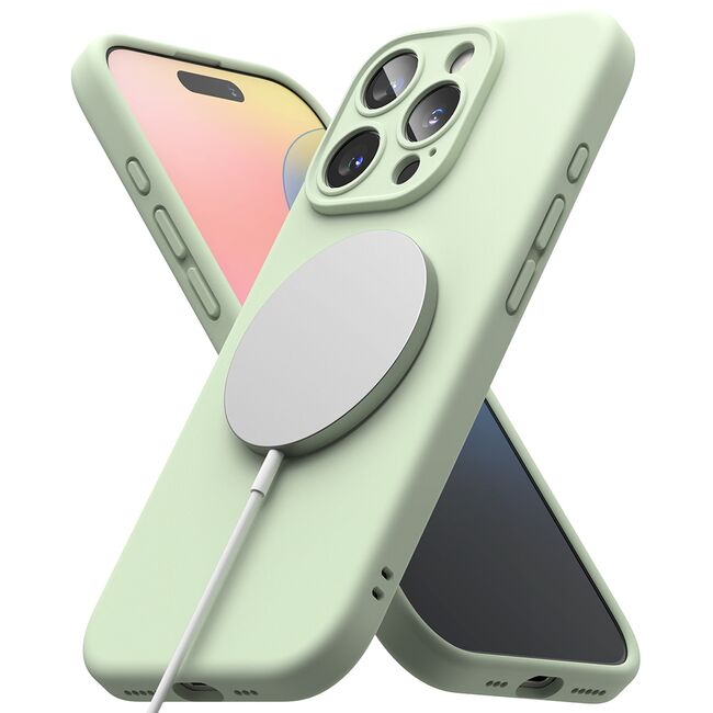 Husa pentru  iPhone 16 Pro Max Ringke - Silicone Magnetic MagSafe - Verde