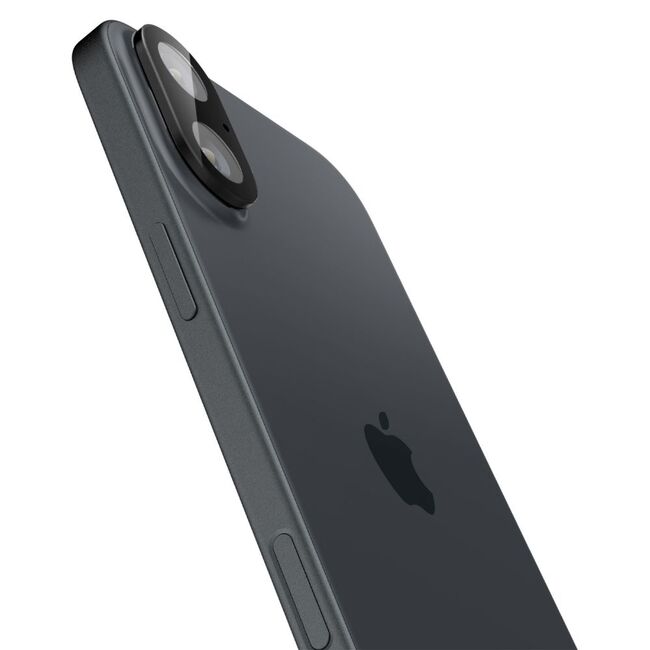 [Pachet 2x] Folie sticla camera iPhone 16 / 16 Plus Spigen Glas.tR Optik, negru