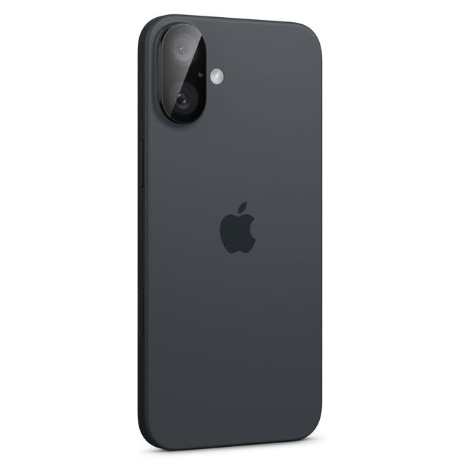 [Pachet 2x] Folie sticla camera iPhone 16 / 16 Plus Spigen Glas.tR Optik, negru